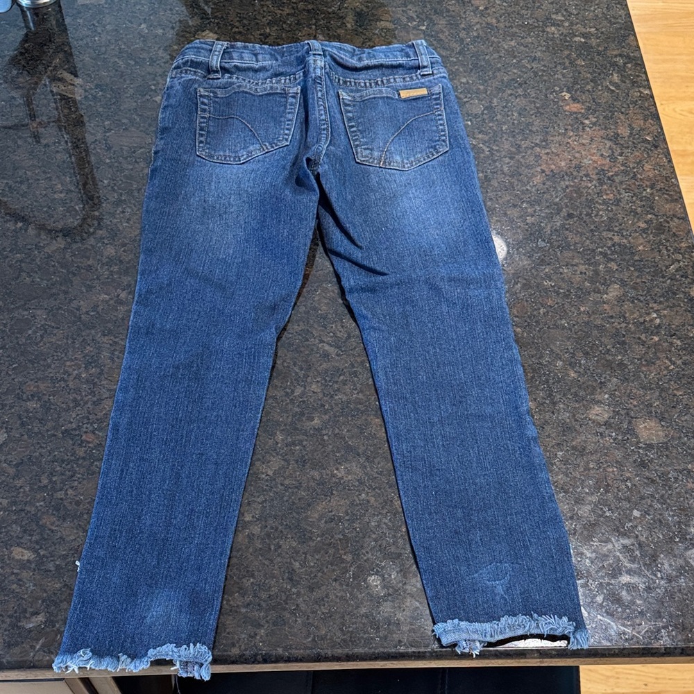 JOE’S JEANS Girls Size 8–Blue Frayed Hem Skinny Jeans - Picture 4 of 4